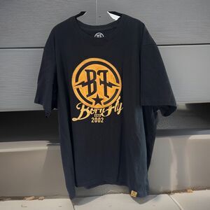 BIG & TALL Born Fly 2002 Mens Fat Tire Tee Brushed Felt Round Logo Size 3XL GUC